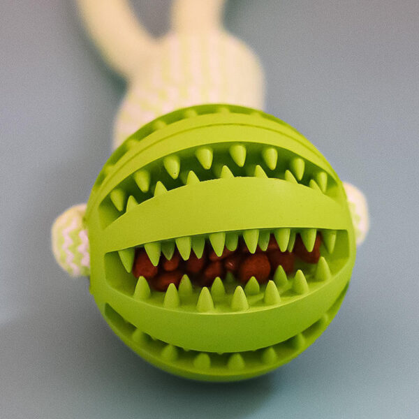 Dog Toys Treat Balls Interactive Hemp Rope Rubber Leaking Balls For Small Dogs Chewing Bite Resistant Toys Pet Tooth Cleaning Bite Resistant Toy Ball For Pet Dogs Puppy - Image 10