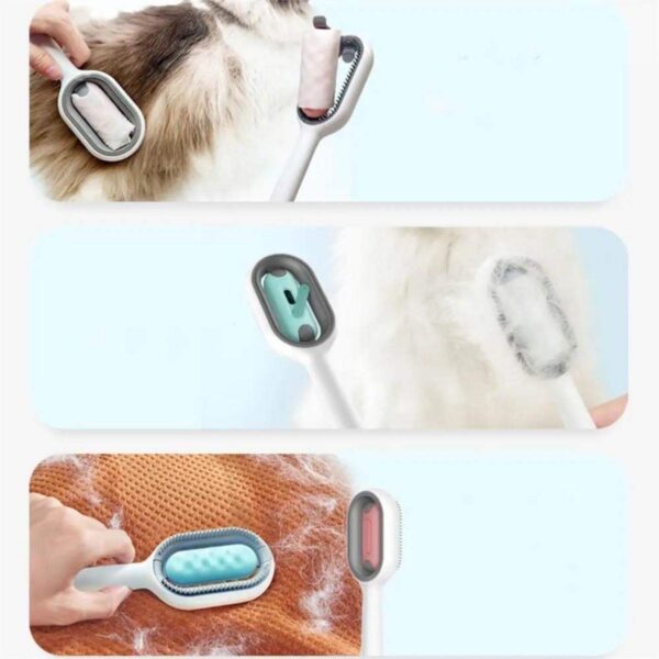 Cat Hair Brush With Water, Sticky Brush For Cats, 4 In-1 Cat Grooming Brush Creative Update Cat Dog Grooming Comb With Water Tank Double-Sided Hair Removal Brush Kitten Pet Supplies Accessories - Image 8