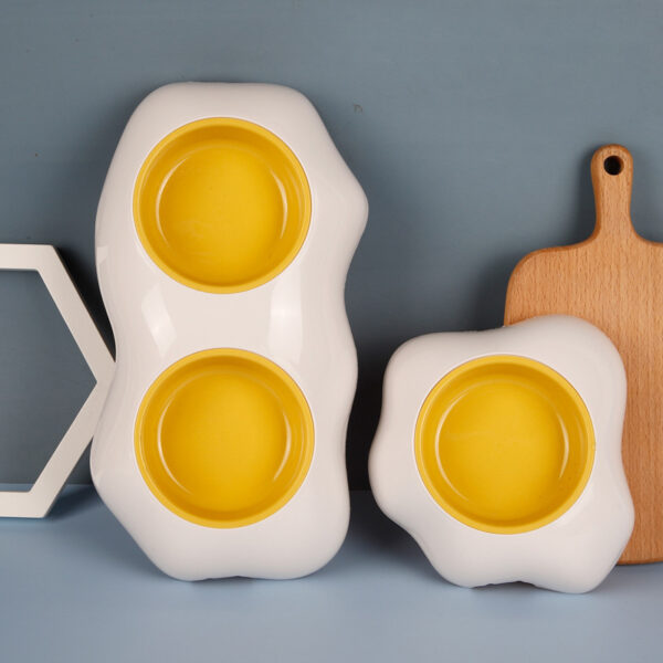 Egg-shaped Pet Bowl Drinking Water Single Bowl Double Bowl Dog Bowls Cute Pet Feeding Bowl Egg Yolk Shaped Food And Water Elevated Bowl Feeder - Image 10