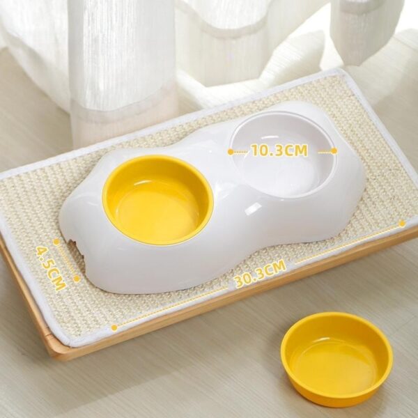 Egg-shaped Pet Bowl Drinking Water Single Bowl Double Bowl Dog Bowls Cute Pet Feeding Bowl Egg Yolk Shaped Food And Water Elevated Bowl Feeder - Image 3