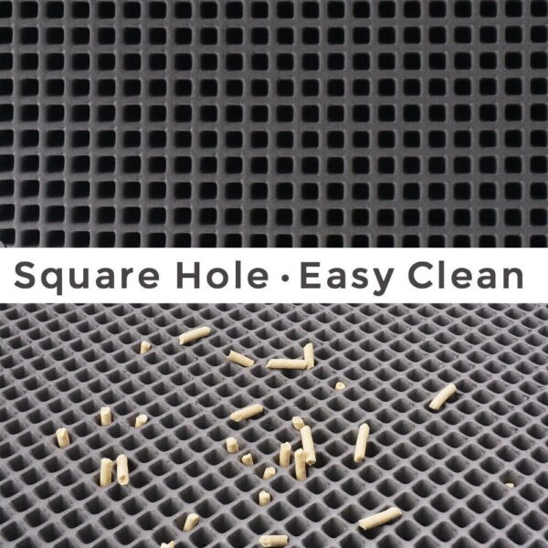 Kitty Cat Litter Mat Trapping Honeycomb Double Layer Design Waterproof Double Layer EVA Cat Litter Pad Waterproof Non-slip Sand Basin Filter Kitten Dog Washable Mattress - Image 3