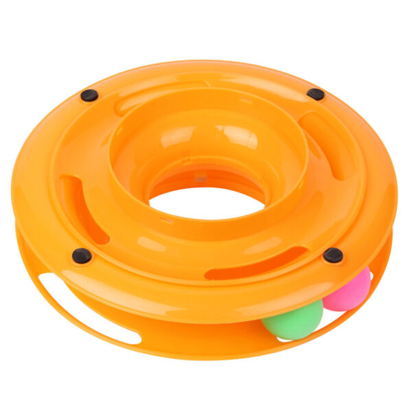 Pet Cat Crazy Ball Disk Interactive Toys Amusement Plate Trilaminar Funny Toy - Image 2