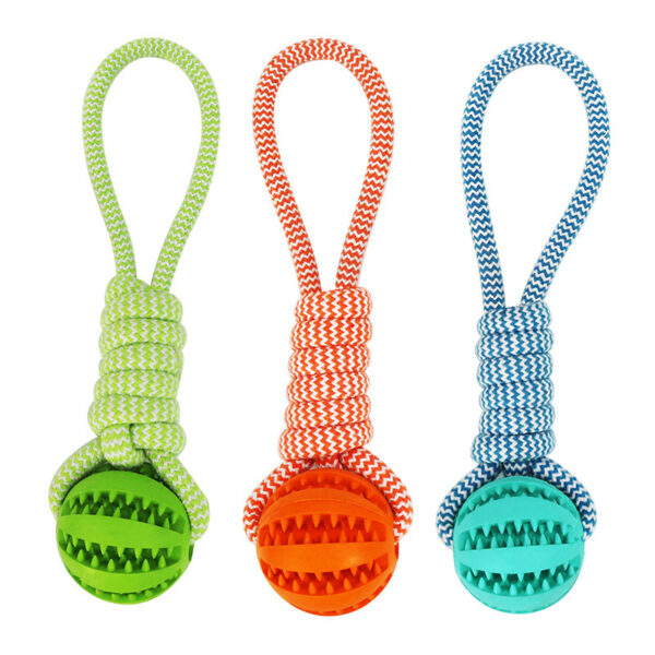 Dog Toys Treat Balls Interactive Hemp Rope Rubber Leaking Balls For Small Dogs Chewing Bite Resistant Toys Pet Tooth Cleaning Bite Resistant Toy Ball For Pet Dogs Puppy - Image 9