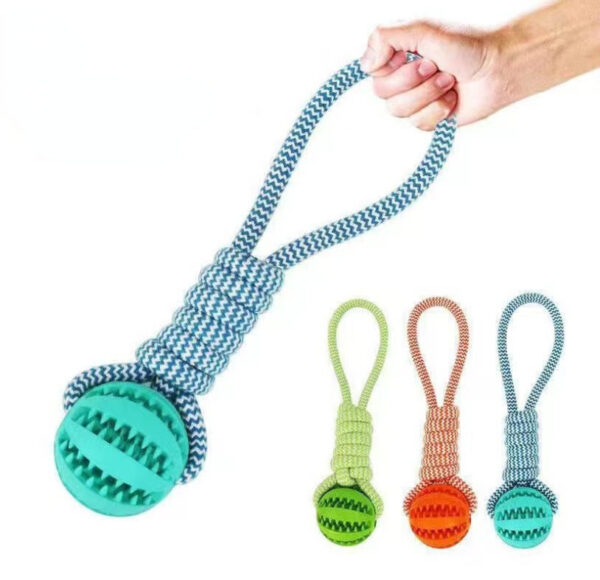 Dog Toys Treat Balls Interactive Hemp Rope Rubber Leaking Balls For Small Dogs Chewing Bite Resistant Toys Pet Tooth Cleaning Bite Resistant Toy Ball For Pet Dogs Puppy - Image 8